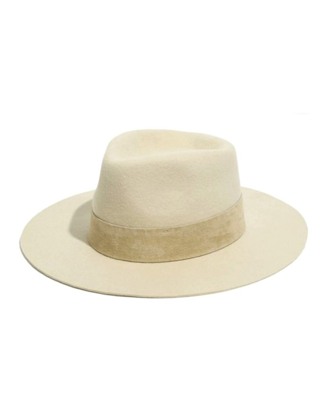 Madewell Wyeth Dylan Oatmeal Wool Wide Brim Fedora Hat OS New